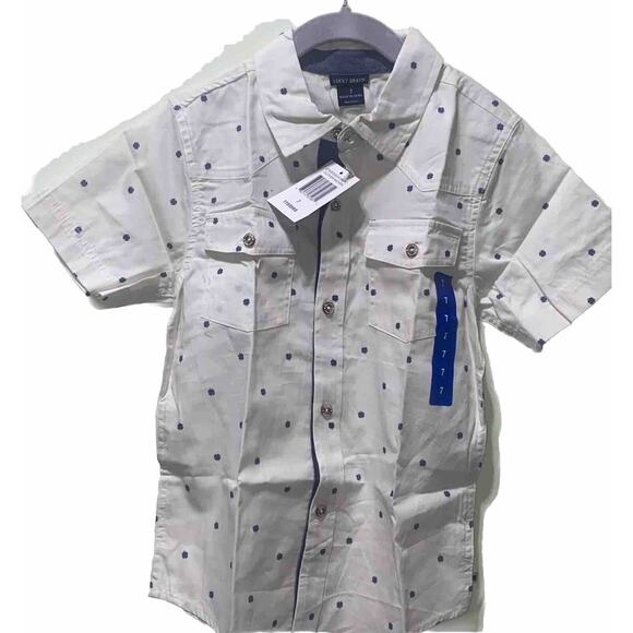 Lucky Brand Boys 2pc Button Up Shirt/Denim Shorts Set Clover Woven - Size 7 - Picture 4 of 10